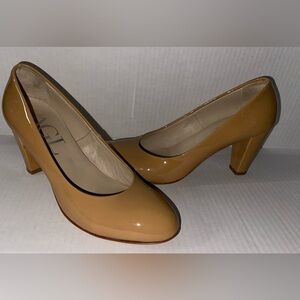 Elegant AGL  Tan Pumps size 7.5 patent leather
